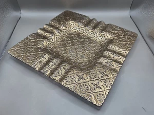 Vintage Gold Aschenbecher Glas W Gold Design George Briard 10x10 Hollywood Regency  - Bild 1 von 10