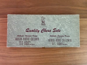 Vintage DRUEKE Schachspiel Nr. 20 Originalkarton moderne Schachfiguren + Anleitung - Bild 1 von 12