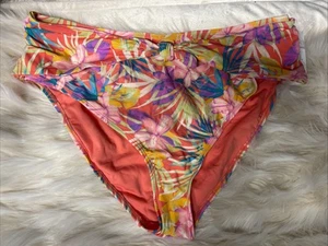 Time and Tru Women's Size XL 16-18 High Leg High Waist Bikini Swim Bottoms - Picture 1 of 2