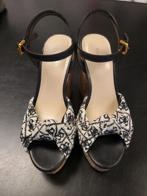 GUESS Women's Yipster Open Toe Block Heel Buckle Heeled Sandal size 7 1/2 - Image 1 of 4