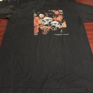 T-shirt Vans Skulls floreale natura morta grafica nera uomo grande vestibilità classica - Foto 1 di 6
