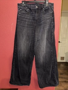 American Eagle Black Wide Leg Women’s Jeans 10 - Picture 1 of 2