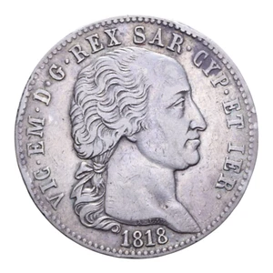 5 LIRE 1818 TORINO R VITT. EMANUELE I SARDEGNA - Picture 1 of 2