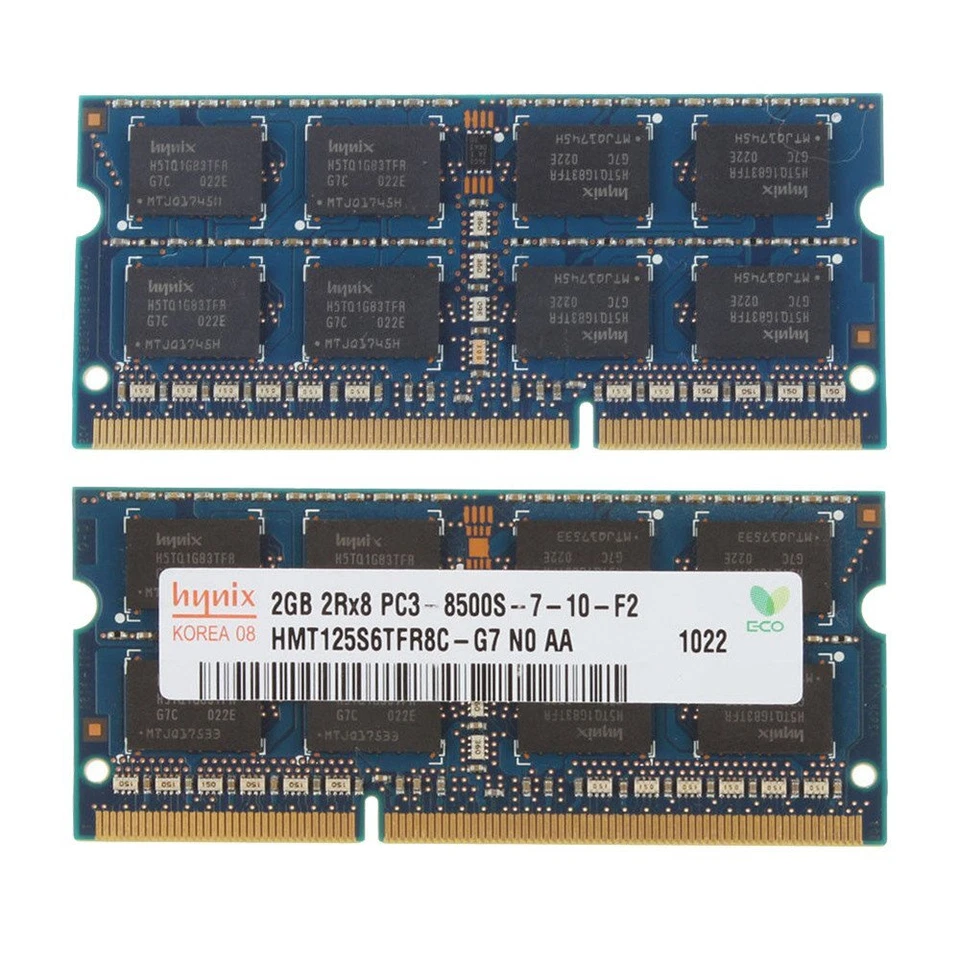 For Hynix 2GB DDR3 1066MHZ PC3-8500S 2RX8 204Pin Laptop Memory RAM Non-ECC 1PC - Image 1 of 4