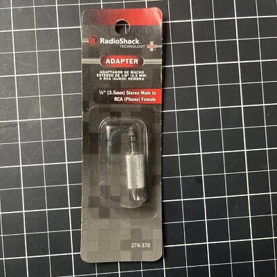 1 Each~RadioShack~Adaptor ~ 1/8" 3.5mm Stereo M to RCA Audio Mono F ~ 274-378 - Image 1 of 4