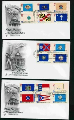 US First Day of Issue State Flags of the US, Series of 1976, Set of 10 - Image 1 of 4