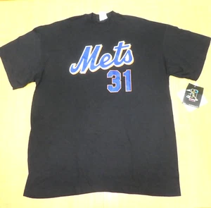Vtg. Mike Piazza New York Mets # 31 XXL Black T-shirt Majestic New - Picture 1 of 9