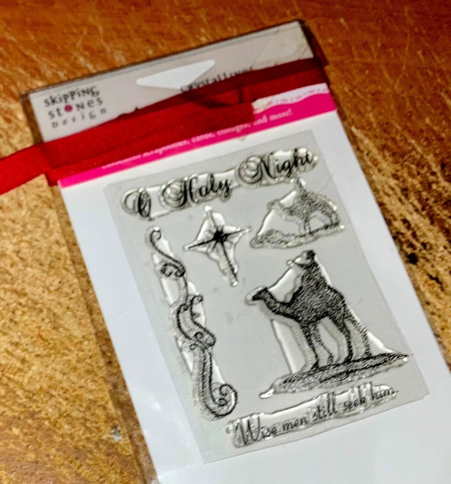CLEAR ACRYLIC SKIPPING STONES STAMP WISEMEN ~ O Holy Night   wks CTMH blk - Image 1 of 1