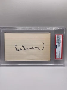 ~HANK GREENBERG Signed Autographed 3X5 INDEX CARD (Tigers) (HOF) PSA/DNA~ - Picture 1 of 2