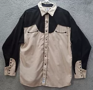 Camisa occidental delgada de colección Panhandle para hombre L Rockabilly yugo perla chasquido vaquero - Imagen 1 de 11