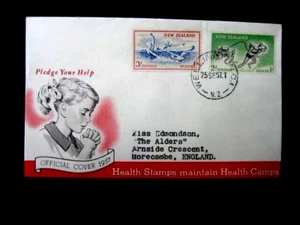 NUOVA ZELANDA FDC-1957 SALUTE SG 761/2 - Foto 1 di 1