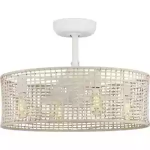 Progress Lighting Belva 25.25" Indoor/Outdoor Cottage White Coastal Ceiling Fan - Picture 1 of 13