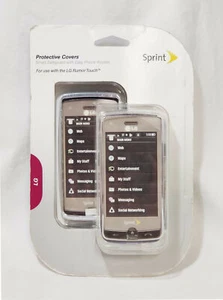 NEW Sprint 2-Pack Clear and Black/Silver Cases for LG Rumor Touch Phones - Picture 1 of 3