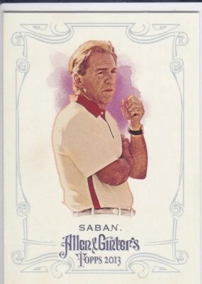 NICK SABAN 2013 Topps Allen & GInter Football Card ALABAMA CRIMSON TIDE $$ COACH - Image 1 of 2