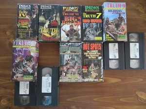 10 DEER HUNTING VHS Tapes LOT; PRIMOS THE TRUTH BIG BUCKS, DEER SCHOOL. Sports. - Picture 1 of 15