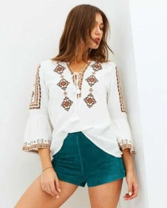 Tigerlily size 14 (US10 UK14) suede leather Noto Shorts - Picture 1 of 12