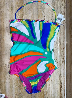 Trina Turk Tropicalia Bandeau One-Piece Swimsuit Women's 4 Nwt - Image 1 of 4