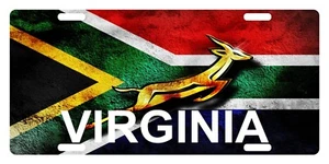 South Africa Flag License Plate African Springbok Emblem VIRGINIA - Picture 1 of 1