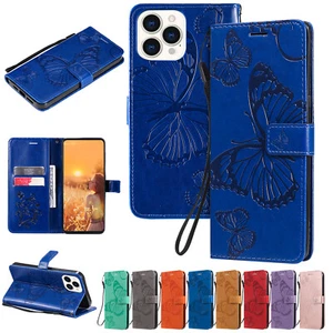 Per Samsung A Series 3D portafoglio farfalla goffratura custodia telefono pelle PU cover - Foto 1 di 19