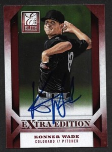2013 PANINI DONRUSS ELITE #45 Konner Wade  ROCKIES  SIGNED AUTOGRAPH AUTO COA