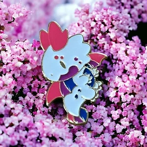NEW Cute DRAGON hard enamel pin/brooch/badge Bi Pride Colors - Picture 1 of 6