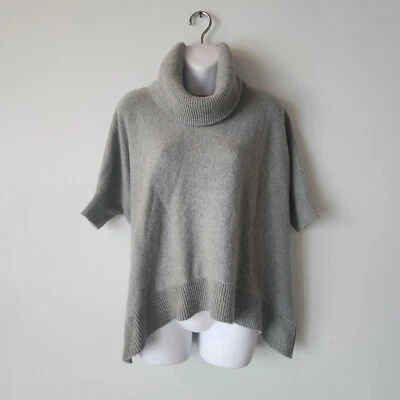 Suéter feminino THEORY Liesele Granito médio macio verde gola alta mistura CASHMERE - Imagem 1 de 4