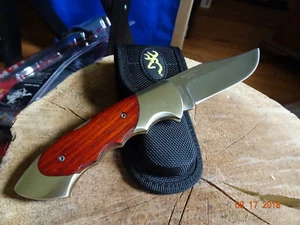 BROWNING POCKET KNIFE 4.5" CLOSED LOCK BACK BLADE 12C27 STAINLESS WALNUT HANDLE - Picture 1 of 12