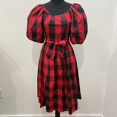 Vestido de fiesta de cóctel vintage años 80 Billy Jack para ella negro rojo tafetán 7 Foto 1 de 4