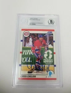 MONTREAL CHRIS CHELIOS signed autographed 1990-91 Score BECKETT slabbed BAS - Picture 1 of 1