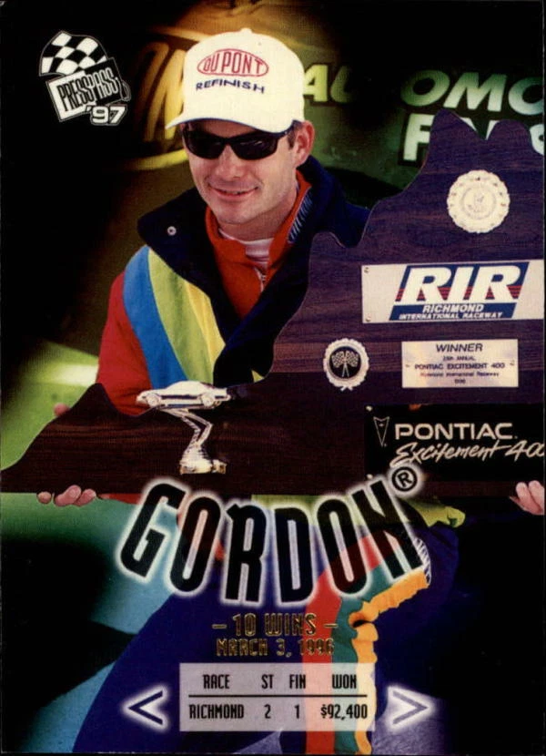 1997 Press Pass #134 Jeff Gordon W VG/EX Very Good/Excellent - Image 1 of 1