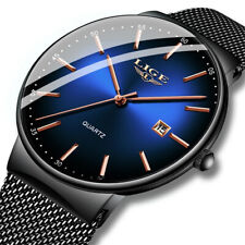 LIGE Men Watches Brand Luxury Ultra Thin Wristwatch with Date Quartz Males Watch