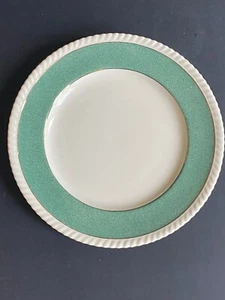 Johnson Bros - Powder Border - 8” Salad Plate - Green/white - England Set Of 5 - Picture 1 of 3
