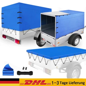 Anhänger Flachplane Anhängerplane Reißfeste Autoanhänger Abdeckplane + Seil 750 - Bild 1 von 19