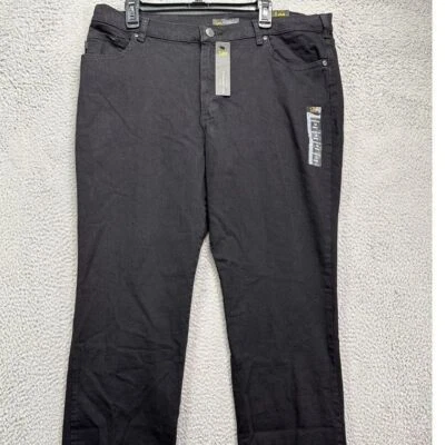 Lee Jeans Womens 18 Medium Black Straight Leg Relaxed Fit Mid Rise Ladies NEW - Image 1 of 4