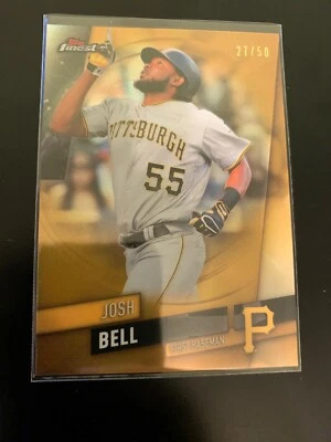 2019 Topps Finest Baseball JOSH BELL Pittsburgh Pirates GOLD Refractor 27/50 - Image 1 of 2