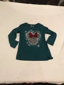 Disney Girls Limited Ed Jumping Beans Minnie Mouse Flip Sequin Green Top size 4 - Picture 1 of 5