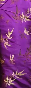 Tessuto abbigliamento raso broccato bambù cinese viola da cortile larghezza 45" - Foto 1 di 1