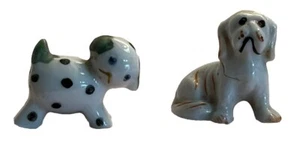 Mini estatuillas antiguas vintage de perro gato S/2 ~ Japón ~ ¡Como nuevas! "1"" de alto" - Imagen 1 de 3