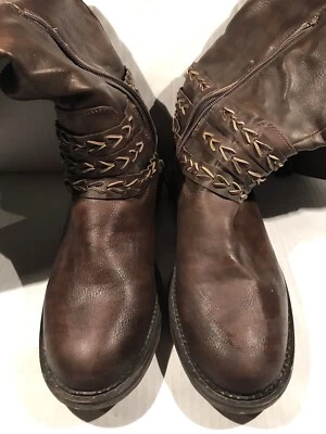 Boots Block Heels Brown Size 10M Side Zip Falls Creek Women's Buckle - Image 1 of 4