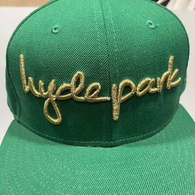 Hyde Park Chicago Neighborhood Green Gold Embroidered New Era Fitted Cap 7-5/8￼ - Image 1 of 4