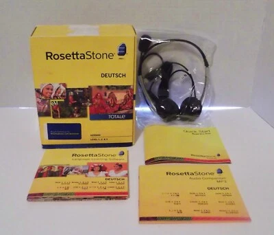 Rosetta Stone German Duetsch Level 1-3 Version WIN/MAC CD-ROM 2010 & Headphone - Image 1 of 3