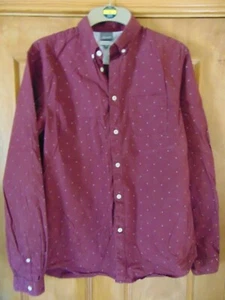Linea Burgundy Shirt Long sleeved cotton shirt Casual Shirt Size M Used VGC - Picture 1 of 3