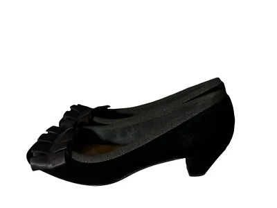 BCBG Max Azria Ma-Buena Negro Terciopelo Satinado Frontal Arco Talla 8B/UE 38 ¡USADO EN EXCELENTE ESTADO! Foto 1 de 4