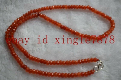 Collar de cuentas de piedras preciosas rondelle topacio naranja facetado natural de 2x4 mm 20"" AAA Foto 1 de 4