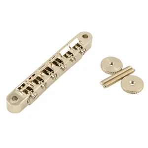 Sillines de latón Kluson USA de repuesto con cable ABR-1 Tune-O-Matic Bridge - níquel - Imagen 1 de 4