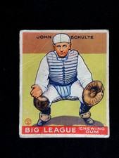 JOHN SCHULTE 1933 GOUDEY BASEBALL CARD #186 POOR TO GOOD CHICAGO CUBS
