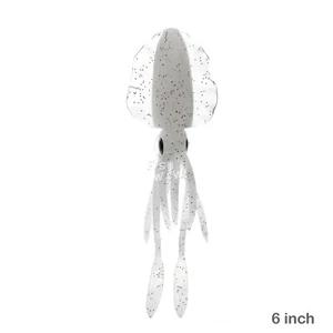 Fish WOW!® White 6" Fishing Chase Squid Skirt Real-like Octopus lure 3D eye Bait - Picture 1 of 8