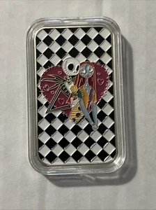 The Nightmare Before Christmas - 1 troy oz .999 Silver Enameled Bar # 23/200 - Picture 1 of 6