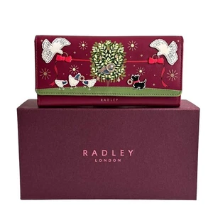 RADLEY 12 Days Of Christmas - Red Leather Large Picture Purse - Gift Boxed - New - Picture 1 of 8