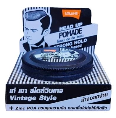 Wax Head Up POMADE Strong Hold 48 Hrs. Water Based Vintage Style Thailand Zinc - Image 1 of 4